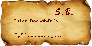 Sulcz Barnabás névjegykártya